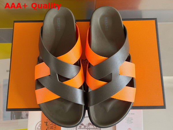 Hermes Kazimir Sandal in Woven Ribbon and Calfskin Replica
