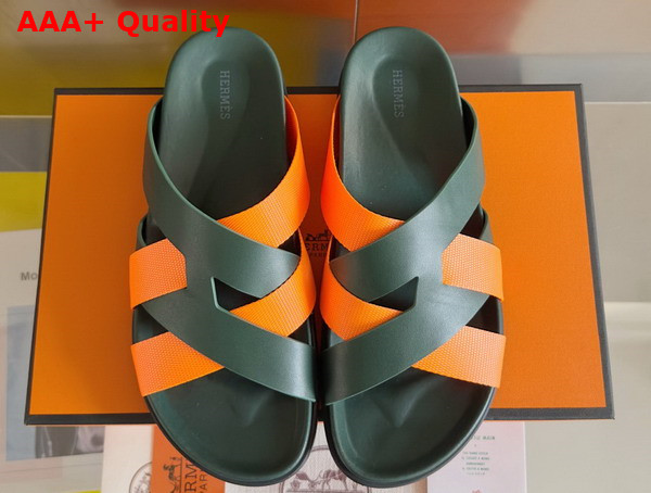 Hermes Kazimir Sandal in Woven Ribbon and Calfskin Replica