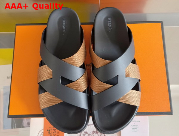 Hermes Kazimir Sandal in Woven Ribbon and Calfskin Replica