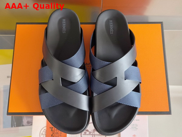 Hermes Kazimir Sandal in Woven Ribbon and Calfskin Replica