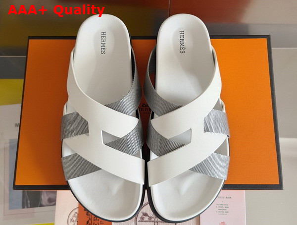 Hermes Kazimir Sandal in Woven Ribbon and Calfskin Replica