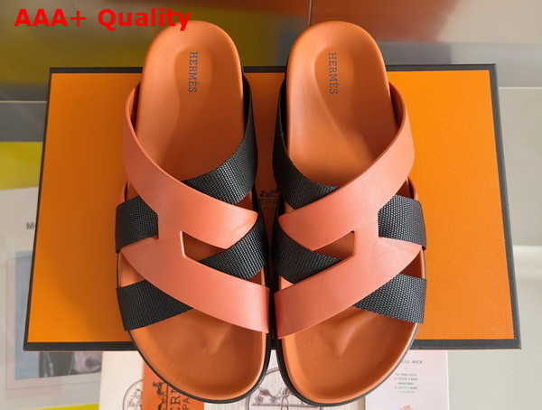 Hermes Kazimir Sandal in Woven Ribbon and Calfskin Replica