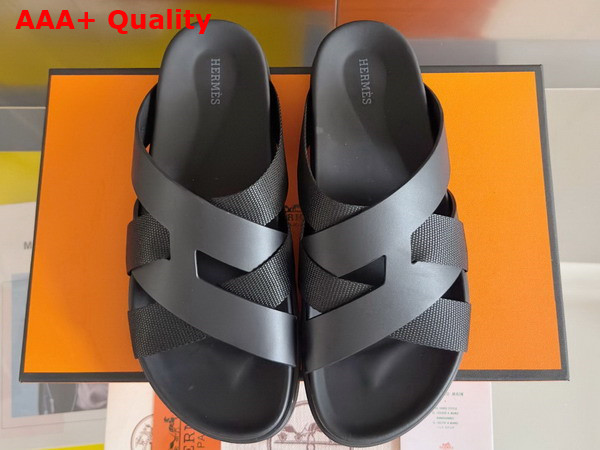 Hermes Kazimir Sandal in Woven Ribbon and Calfskin Replica