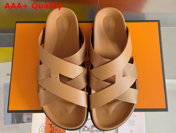 Hermes Kazimir Sandal in Woven Ribbon and Epsom Calfskin Replica