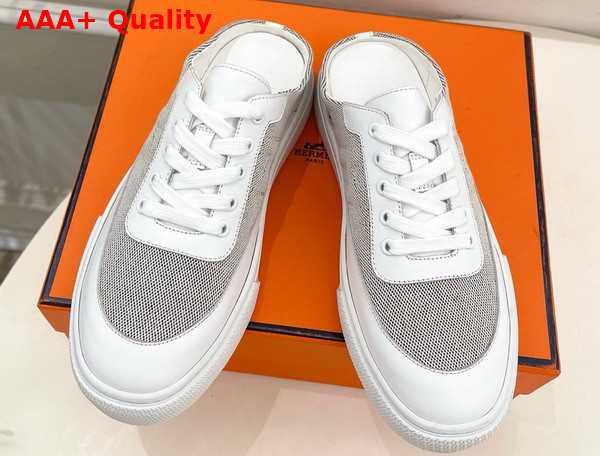 Hermes Keep Sneaker Canvas and Calfskin Replica