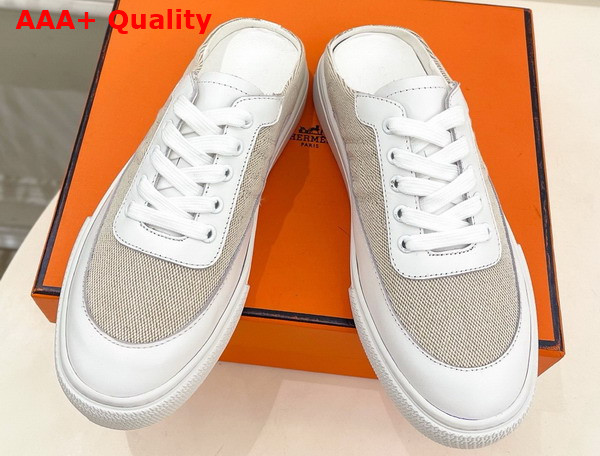 Hermes Keep Sneaker Canvas and Calfskin Replica