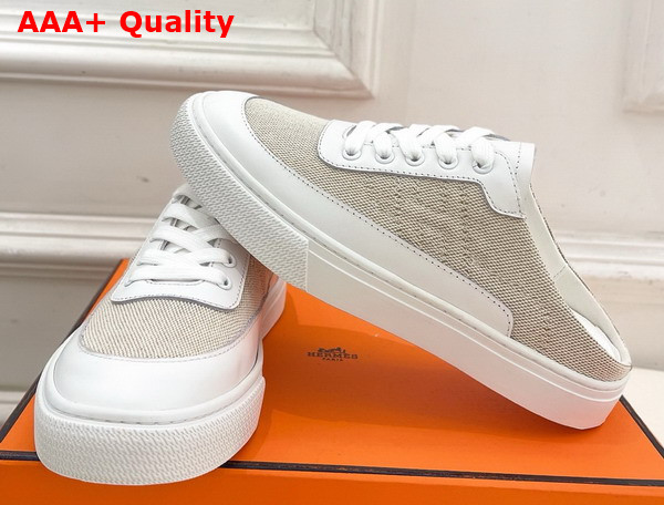 Hermes Keep Sneaker Canvas and Calfskin Replica