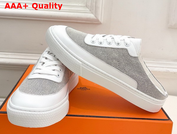 Hermes Keep Sneaker Canvas and Calfskin Replica