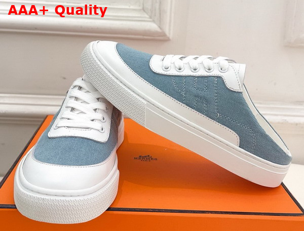 Hermes Keep Sneaker Canvas and Calfskin Replica