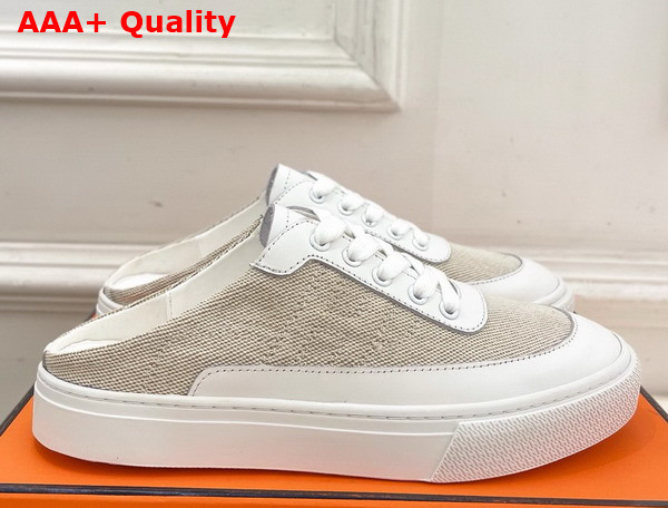 Hermes Keep Sneaker Canvas and Calfskin Replica