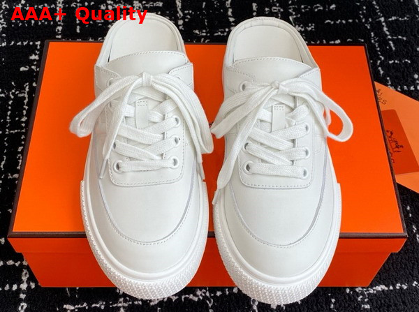 Hermes Keep Sneaker in Blanc Calfskin Replica