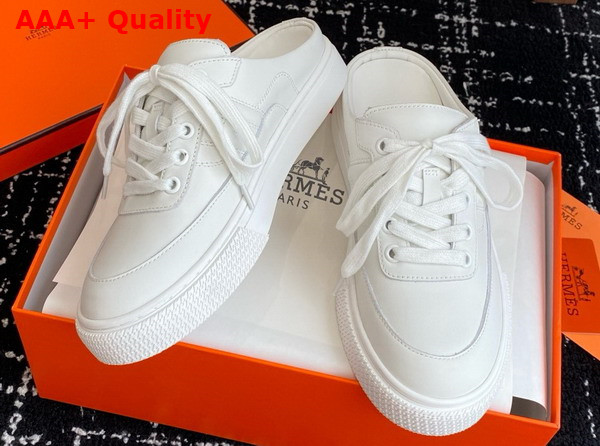 Hermes Keep Sneaker in Blanc Calfskin Replica