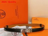 Hermes Kelly 18 Belt in Black Crocodile Embossed Calfskin Replica