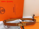Hermes Kelly 18 Belt in Brown Crocodile Embossed Calfskin Replica