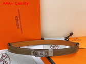 Hermes Kelly 18 Belt in Elephant Gray Crocodile Embossed Calfskin Replica