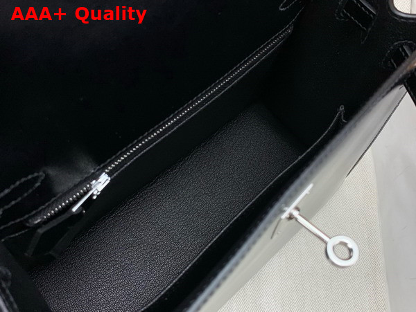 Hermes Kelly 25 Bag in Black Box Leather Replica