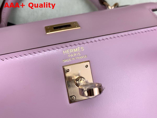 Hermes Kelly 25 Bag in Mauve Pale Box Leather Replica