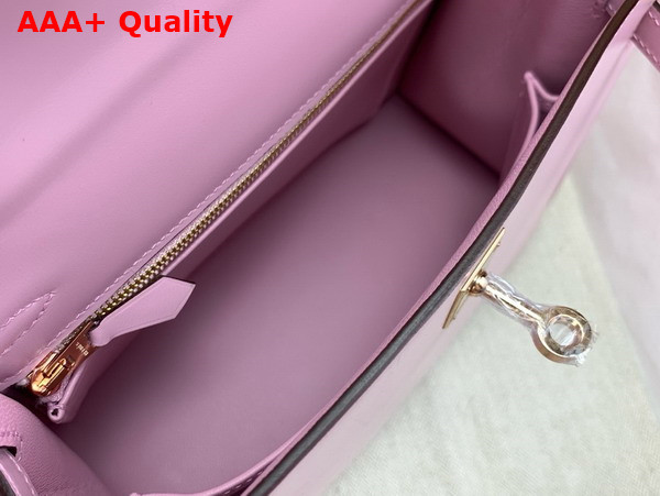Hermes Kelly 25 Bag in Mauve Pale Box Leather Replica
