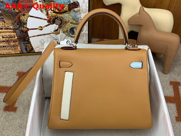 Hermes Kelly 25 Colormatic Tan and Yellow Swift Calfskin Replica