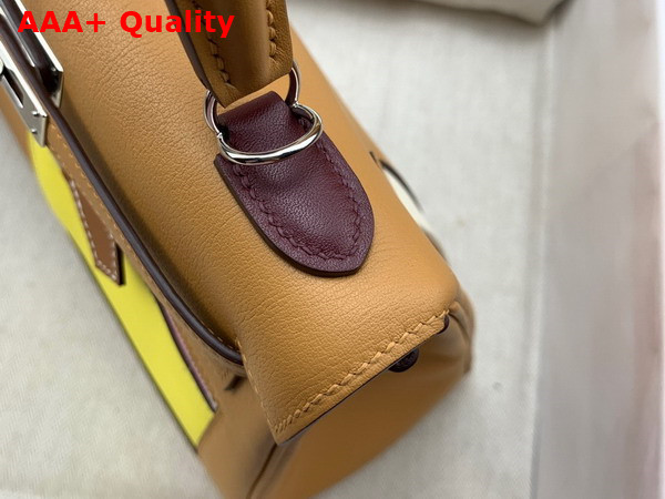 Hermes Kelly 25 Colormatic Tan and Yellow Swift Calfskin Replica