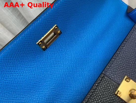 Hermes Kelly 25 Patchwork Epsom Leather Navy and Black Replica