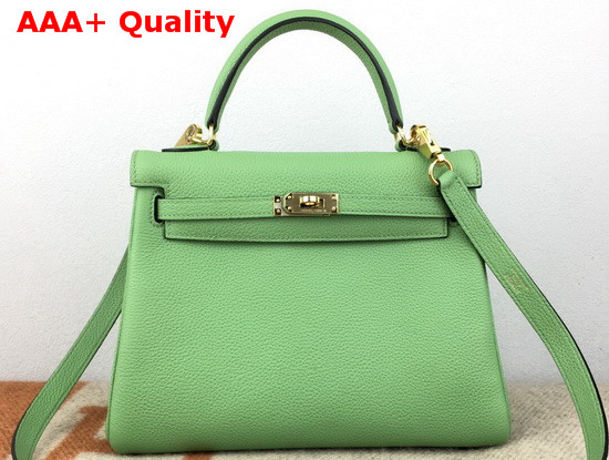 Hermes Kelly 25 in Apple Green Togo Calfskin Replica