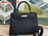 Hermes Kelly 25 in Black Epsom Calfskin Replica