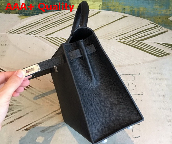Hermes Kelly 25 in Black Epsom Calfskin Replica