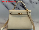 Hermes Kelly 25 in Cream Togo Calfskin Replica