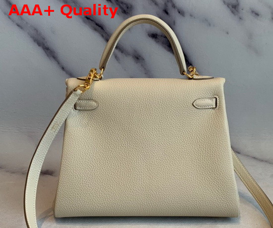 Hermes Kelly 25 in Cream Togo Calfskin Replica