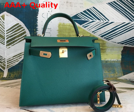 Hermes Kelly 25 in Emerald Green Epsom Calfskin Replica