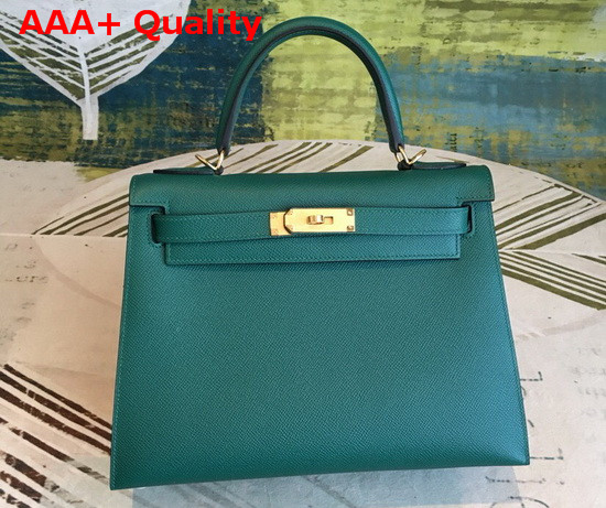 Hermes Kelly 25 in Emerald Green Epsom Calfskin Replica