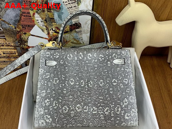 Hermes Kelly 25 in Gray Lizard Leather Replica