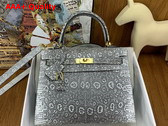 Hermes Kelly 25 in Gray Lizard Leather Replica
