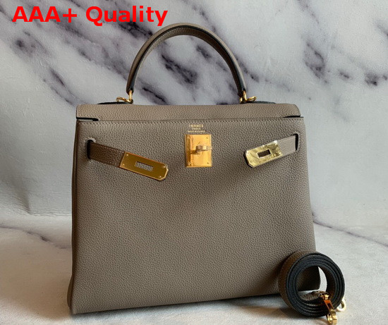 Hermes Kelly 25 in Gray Togo Calfskin Replica