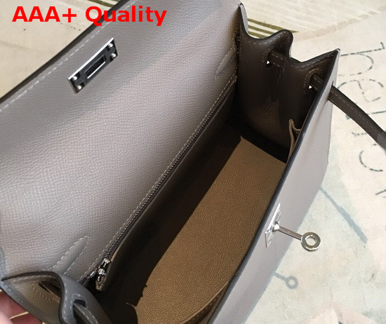 Hermes Kelly 25 in Grey Epsom Calfskin Replica