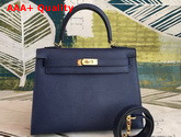 Hermes Kelly 25 in Navy Epsom Calfskin Replica