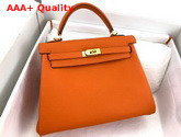 Hermes Kelly 25 in Orange Togo Calfskin Replica