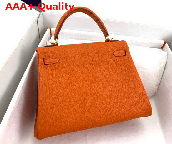 Hermes Kelly 25 in Orange Togo Calfskin Replica