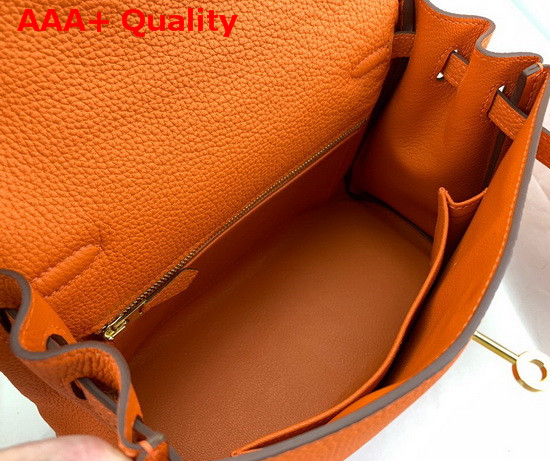 Hermes Kelly 25 in Orange Togo Calfskin Replica