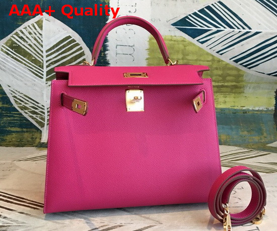 Hermes Kelly 25 in Pink Epsom Calfskin Replica