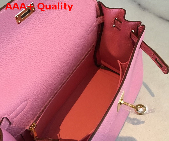 Hermes Kelly 25 in Pink Togo Calfskin Replica