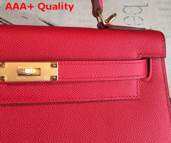 Hermes Kelly 25 in Red Epsom Calfskin Replica