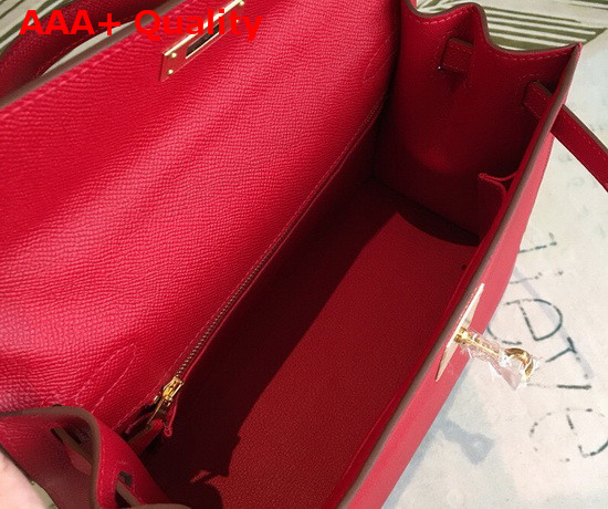 Hermes Kelly 25 in Red Epsom Calfskin Replica