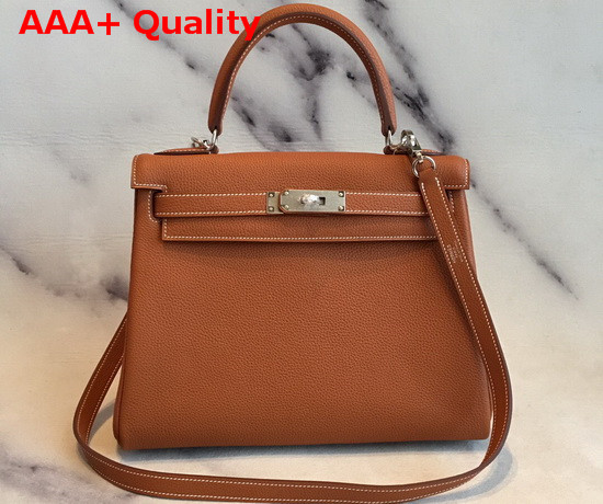 Hermes Kelly 25 in Tan Togo Calfskin Replica