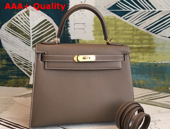 Hermes Kelly 25 in Taupe Epsom Calfskin Replica
