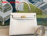 Hermes Kelly 25 in White Epsom Calfskin Replica