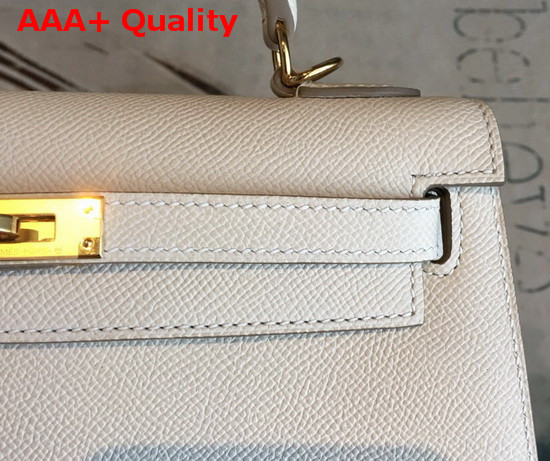 Hermes Kelly 25 in White Epsom Calfskin Replica