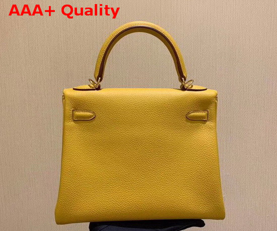 Hermes Kelly 25 in Yellow Togo Calfskin Replica