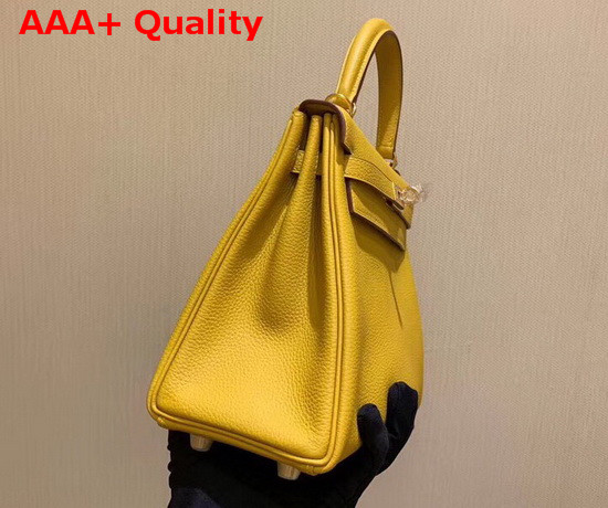 Hermes Kelly 25 in Yellow Togo Calfskin Replica